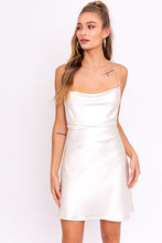 Load image into Gallery viewer, COWL NECK CRISS-CROSS STRAP SLIP DRESS
