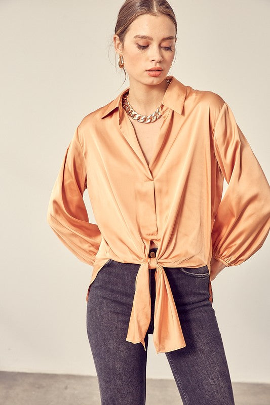 FRONT TIE SHIRT - Luxxfashions