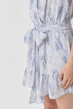 Load image into Gallery viewer, SNAKE PRINTED OVERWRAP SMOCKED WAIST DRESS

