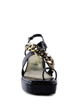 Load image into Gallery viewer, FRECKLIN METAL CHAIN STRAP CROC BLOCK SANDAL
