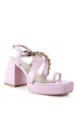 Load image into Gallery viewer, FRECKLIN METAL CHAIN STRAP CROC BLOCK SANDAL
