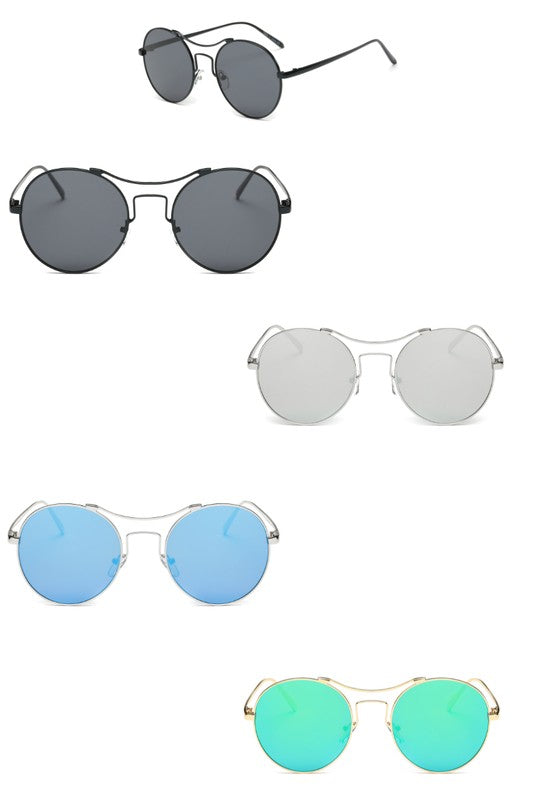 Round Mirrored Fashion Sunglasses