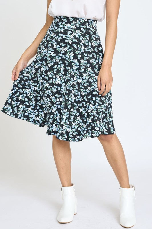 Floral Swing Skirt - Luxxfashions