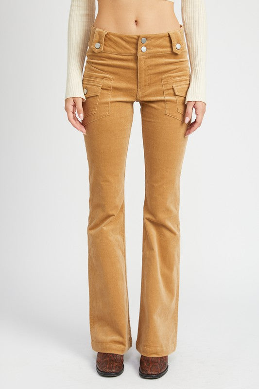 LOW RISE PANTS WITH BELL BOTTOM - Luxxfashions