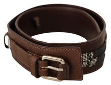 Load image into Gallery viewer, Costume National Brown Leather Silver Buckle Belt

