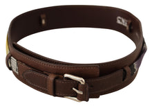 Load image into Gallery viewer, Costume National Brown Leather Silver Buckle Belt
