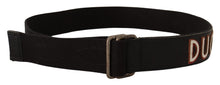 Load image into Gallery viewer, Costume National Black Cotton Ducati Metal Buckle Belt
