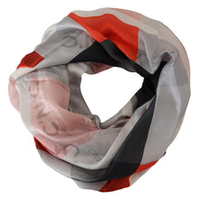 Load image into Gallery viewer, Costume National Gray Red Shawl Foulard Wrap Scarf
