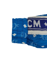 Load image into Gallery viewer, MCM Women&#39;s Blue Nylon Bomber Jacket White Logo Print

