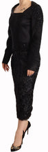 Load image into Gallery viewer, Masha Ma Black Studs Embellished Long Sleeves Sheath Midi Dress
