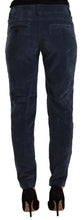 Load image into Gallery viewer, Peserico Blue Mid Waist Cotton Stretch Tapered Pants
