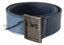 Load image into Gallery viewer, Costume National Blue Normal Leather Logo Buckle Belt
