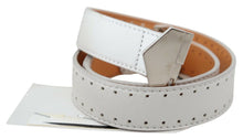 Load image into Gallery viewer, GF Ferre White Leather Hexagon Logo Buckle Waist Belt
