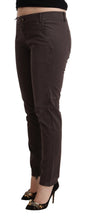Load image into Gallery viewer, Ermanno Scervino Brown Cotton Low Waist Slim Fit Pants

