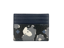 Load image into Gallery viewer, MCM Portuna Mini Black Floral Camo Visetos Leather Money Clip Card Case Wallet Black
