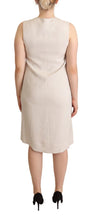 Load image into Gallery viewer, Peserico Beige Sleeveless Round Neck Knee Length Shift Dress
