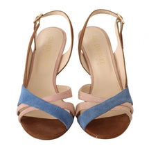 Load image into Gallery viewer, GIA COUTURE Multicolor Suede Leather Slingback Heels Sandals Shoes
